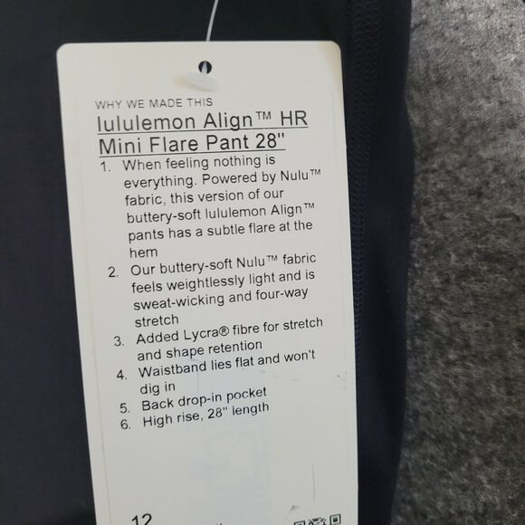 NEW Lululemon size 12 align HR mini flare pant stretch compression athleisure - Picture 5 of 10